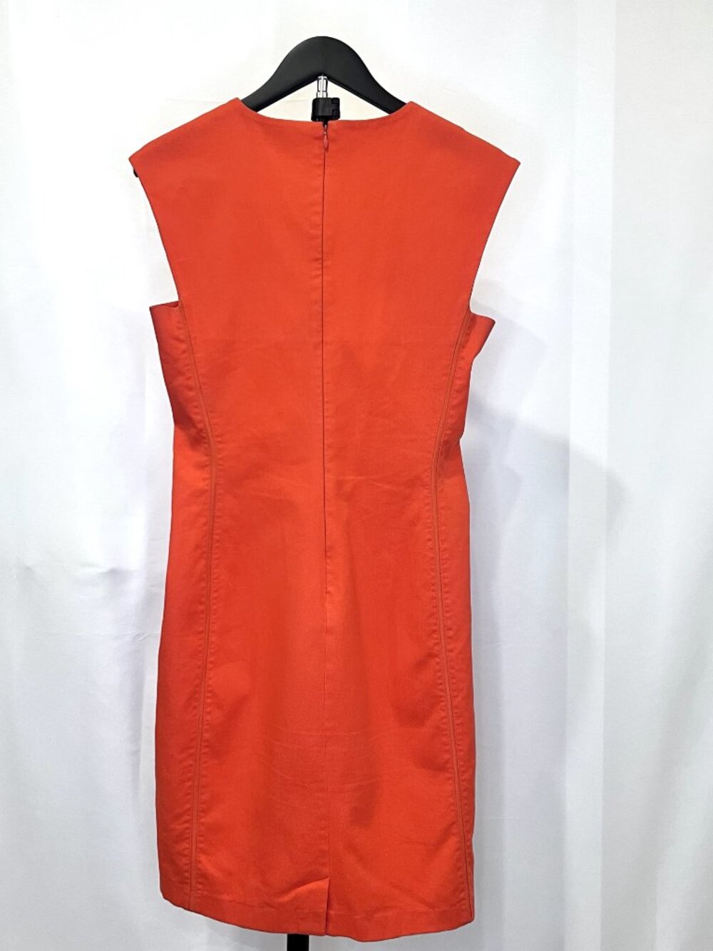 'Josie Natori' Orange Cotton Blend Sleeveless Sheath Dress - Size 6 - Picture 3 of 7